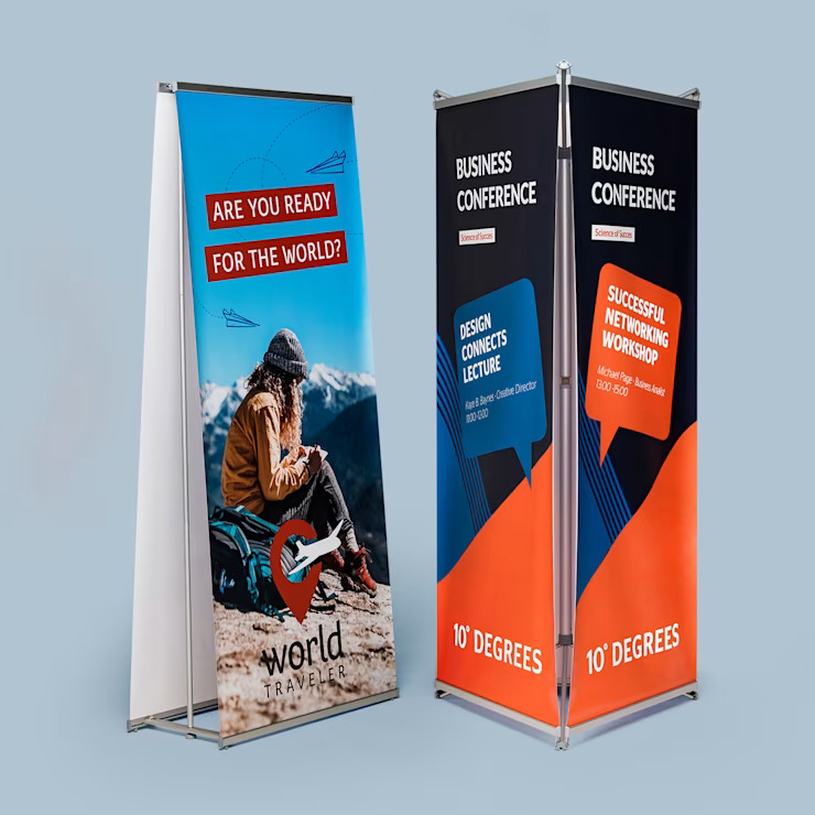 Рекламные стойки напольные для баннера